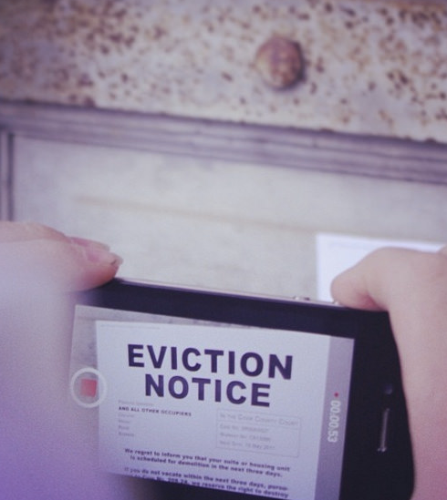 "Eviction Notice" sign.