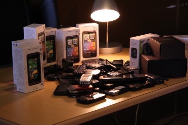 Used cell phones collected for a drive