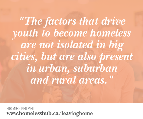 The factors that drive youth to become homeless are not isolated in big cities, but are also present in urban, suburban and rural areas.