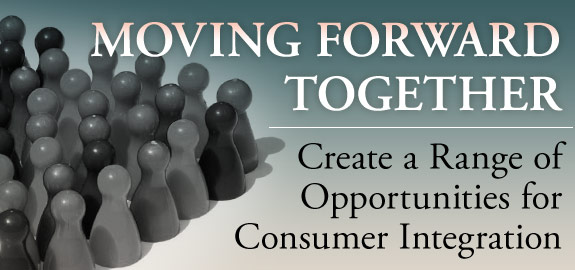 Moving forward together. Create a Range of Opportunities for consumer integration banner