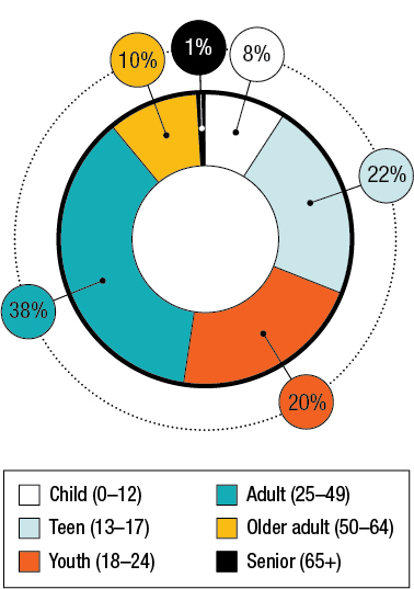 Figure 6. Age of first homelessness experience