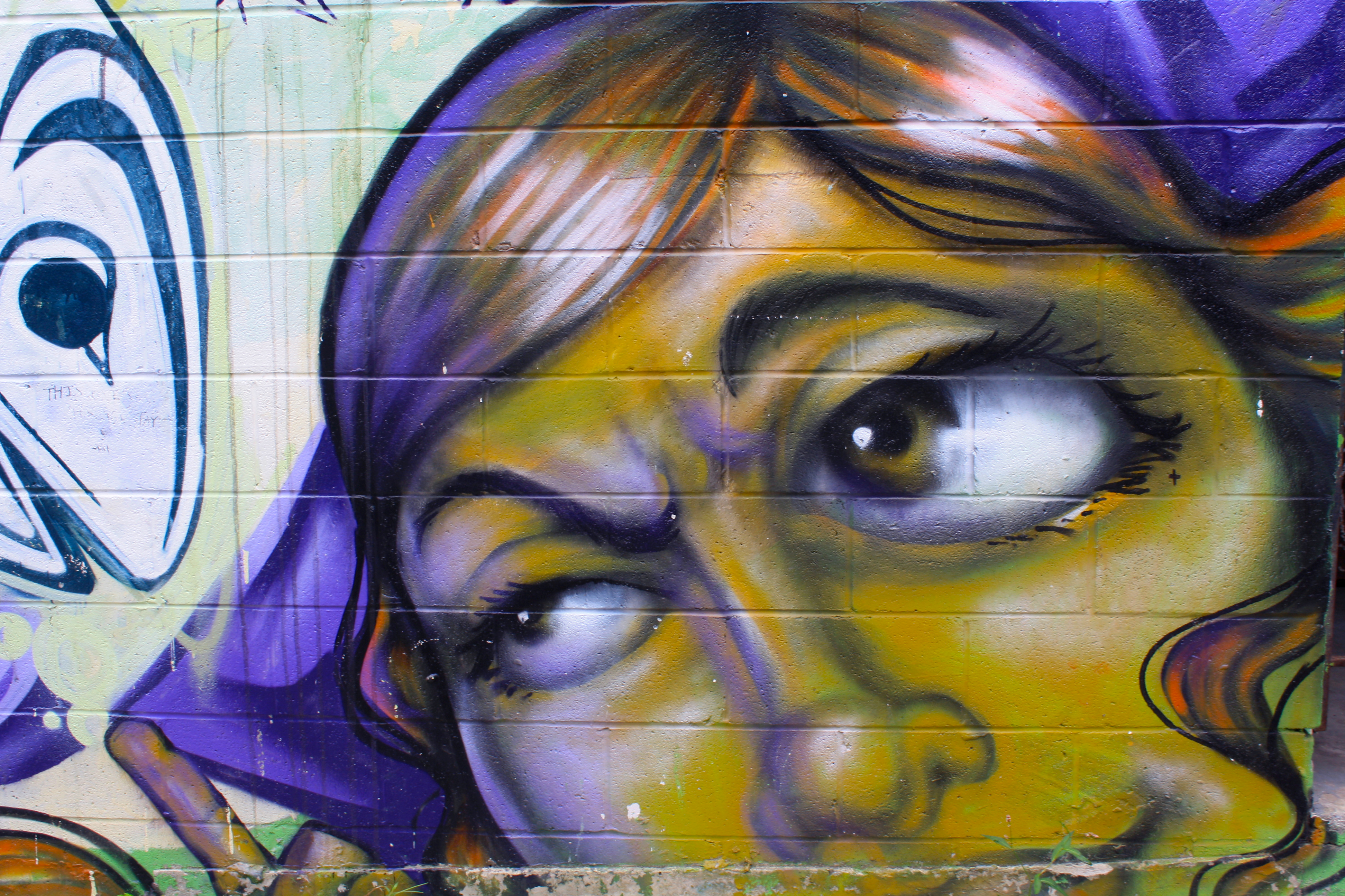 Girl looking left graffiti